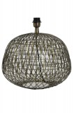 LAMP BASE FLAT WIRE ANTIQUE BRONZ AND LAMP SHADE PALM - TABLE LAMPS